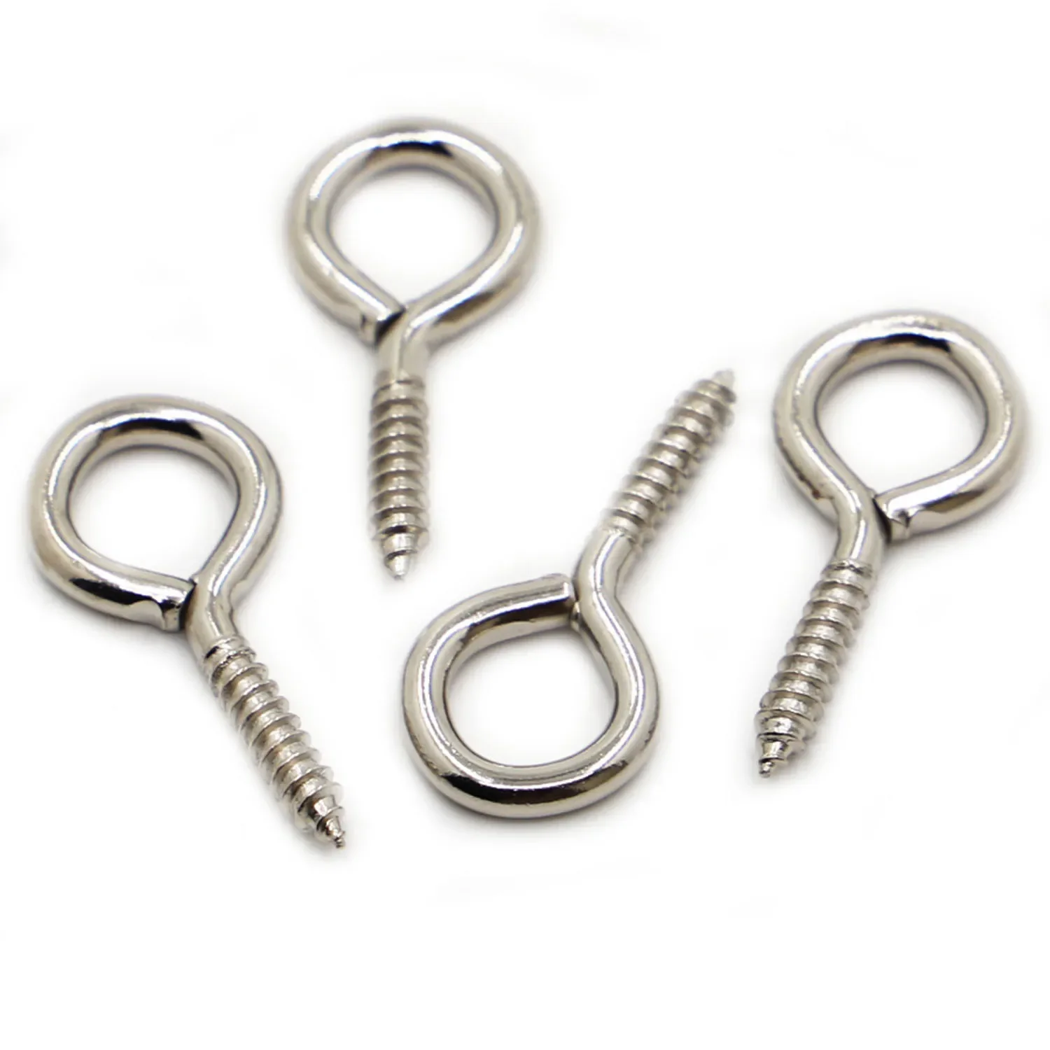 0# 1# 2# 3# 4# 5# 6# 8# 10# 12# 14# Nickel Plated Carbon Steel Eye Screw Hooks Self Tapping Screws Hook Ring Eyelet Hooks