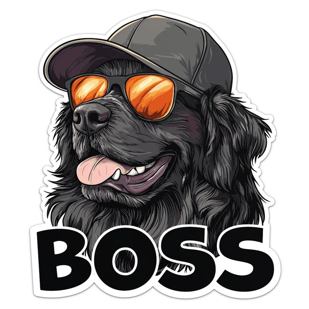 Funny Top Dog Newfoundland Vinyl Car Sticker Self Adhesive Decal for Car Bumper and Toolbox Creative Car Decor