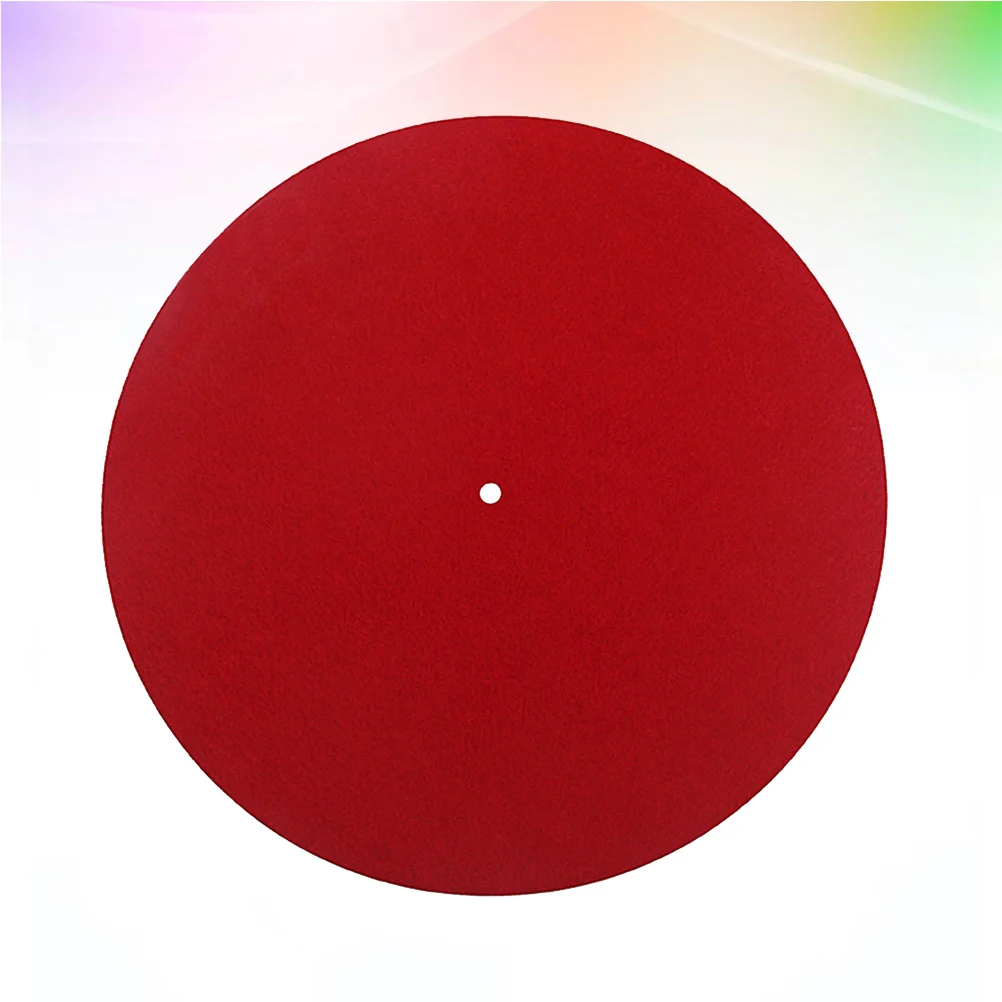 

1L105 Turntable Platter Mat Pad Anti-static Vinyl Record Players Anti-vibration Wool Mat Diameter 300mm (Red)