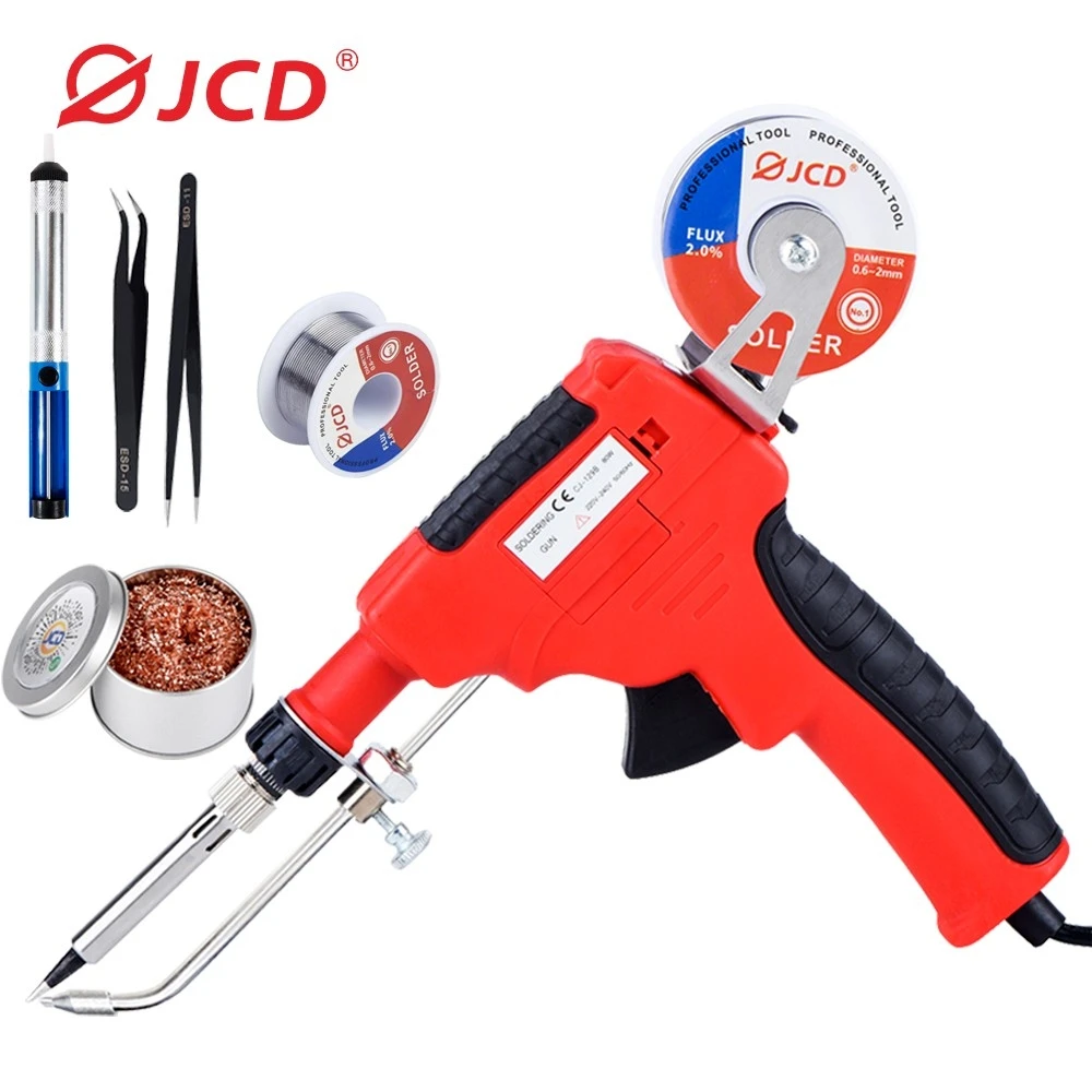 

JCD Soldering Iron Automatic Welding Send Tin Gun Desoldering Pump for Circuit Board Repair DIY Soldering Tools 60W 220V 110V