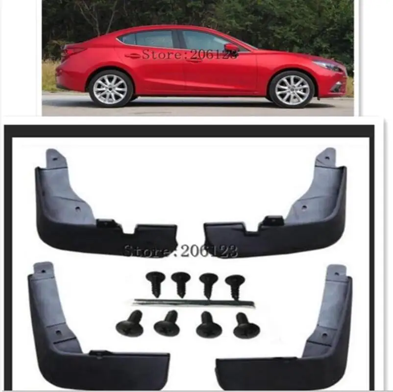 

Front Rear Molded Mud Flaps For Mazda 3 (BM) Axela 4-Door Sedan 2014-2017 Mudflaps Splash Guards Mud Flap Mudguards 2015 2016