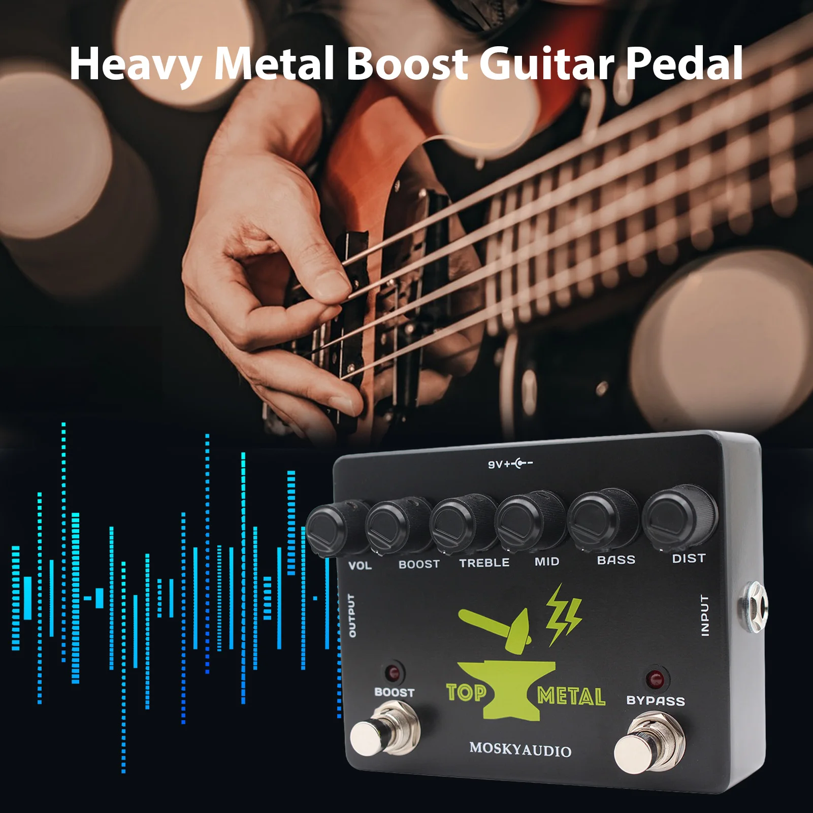 

Гитарная педаль MOSKYAUDIO Heavy Metal Boost: топовый металлический эффект-процессор с 3-полосным эквалайзером и фокусировкой на средних частотах для электрогитары