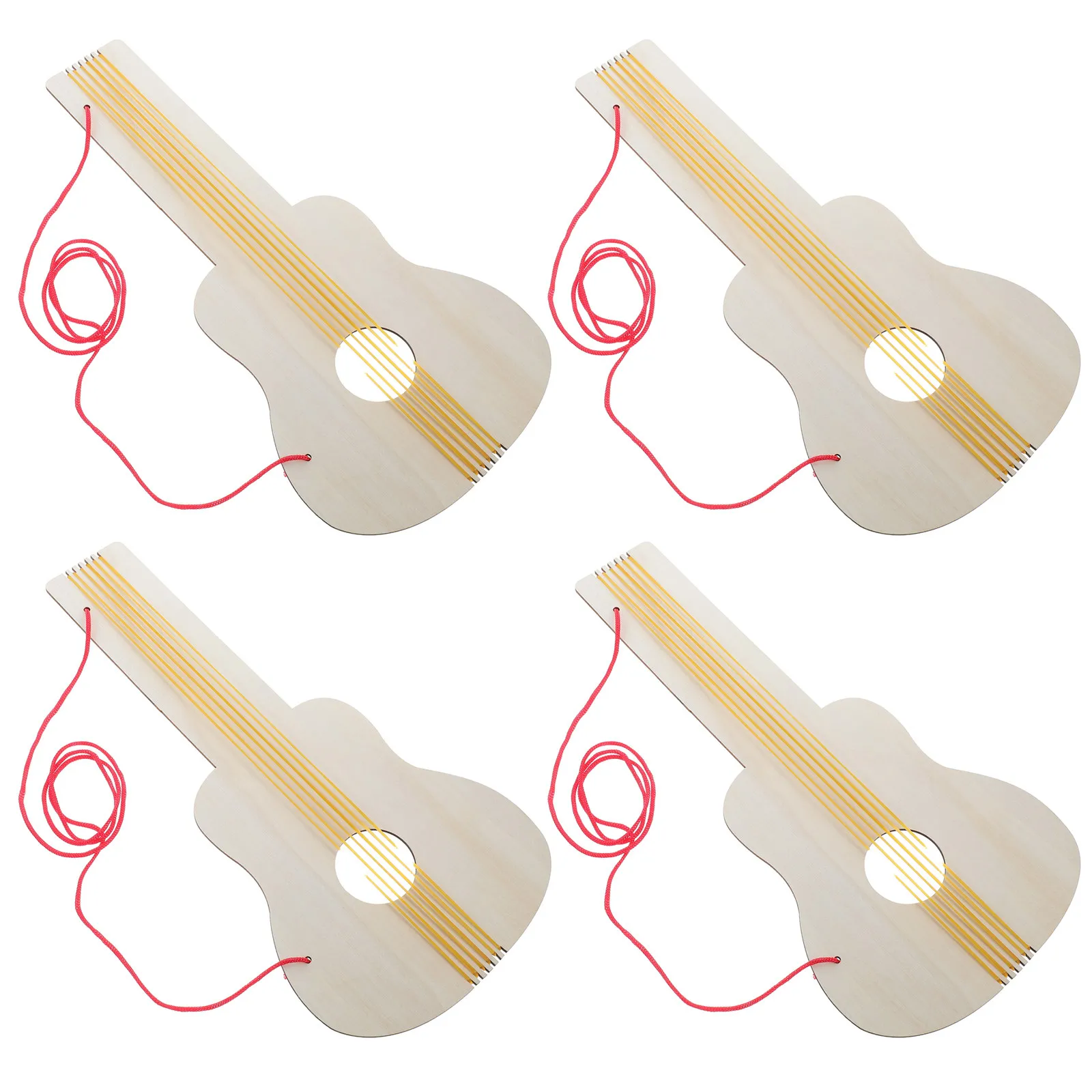 

Набор из 4 деревянных гитар для детского сада: наборы для творчества и рисования, прочные музыкальные инструменты для детского творчества и декорирования