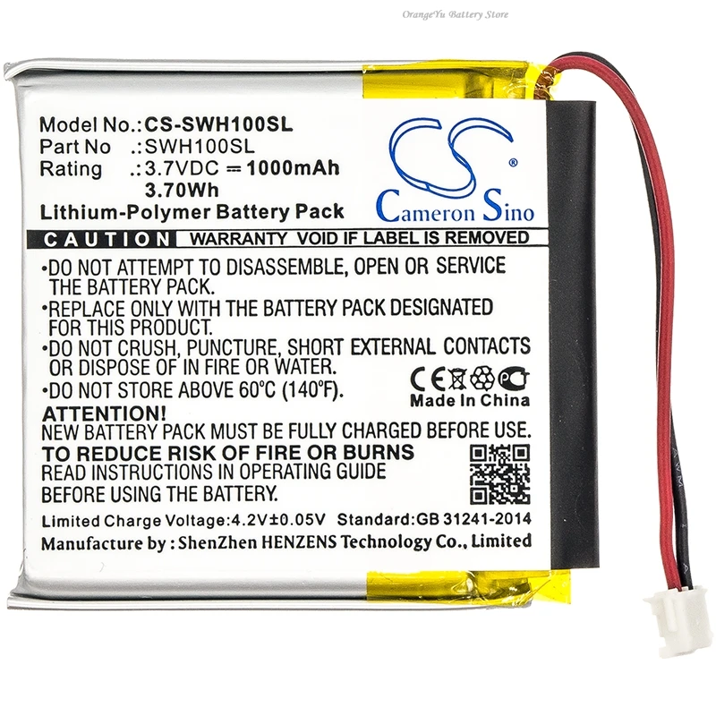 3.7V 1000mAh Wireless Headset Battery SP 624038,LIS1662HNPC for Sony WH-1000xM3,WH-XB900,WH-XB900N,WH-1000XM4,WH-CH710N/B +TOOL