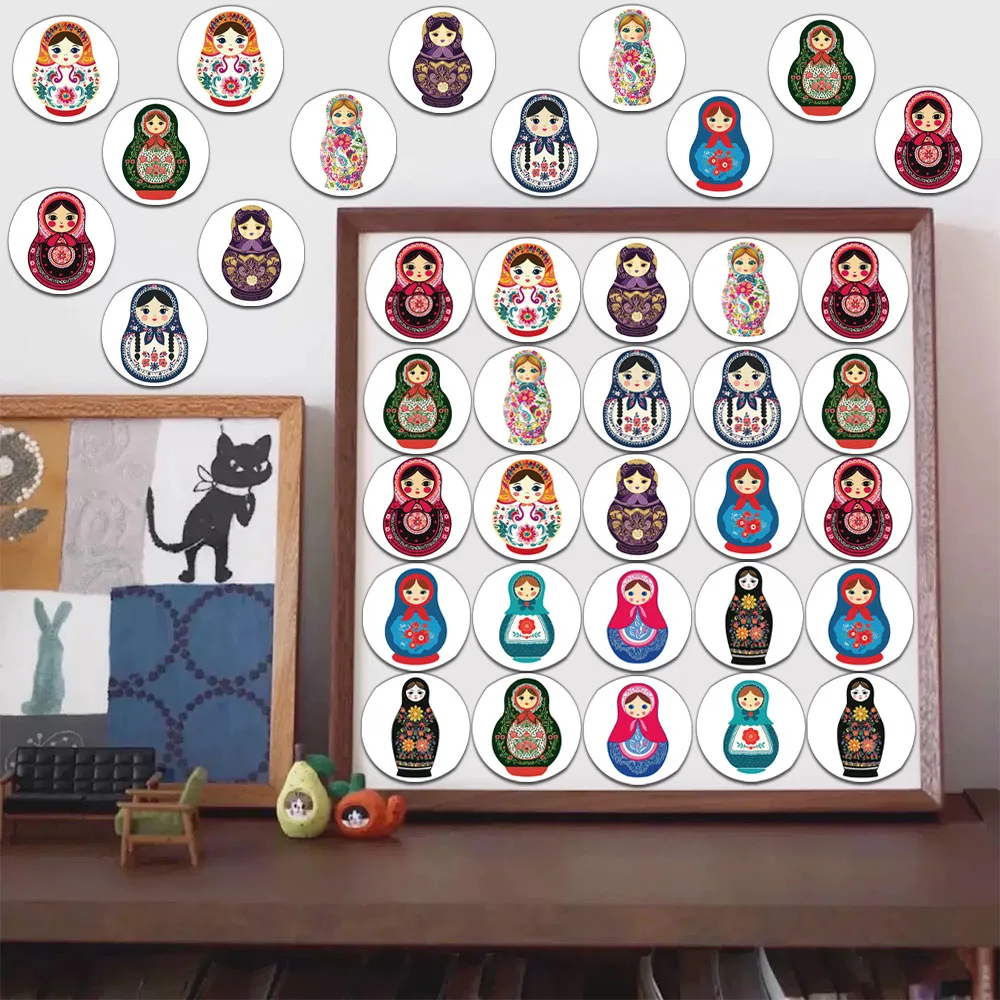 500 قطعة من ملصقات لفة الدمية الروسية الإبداعية، حافظات هواتف تزلج مزخرفة، أكواب مياه، دفتر ملصقات شخصية ذاتية الصنع