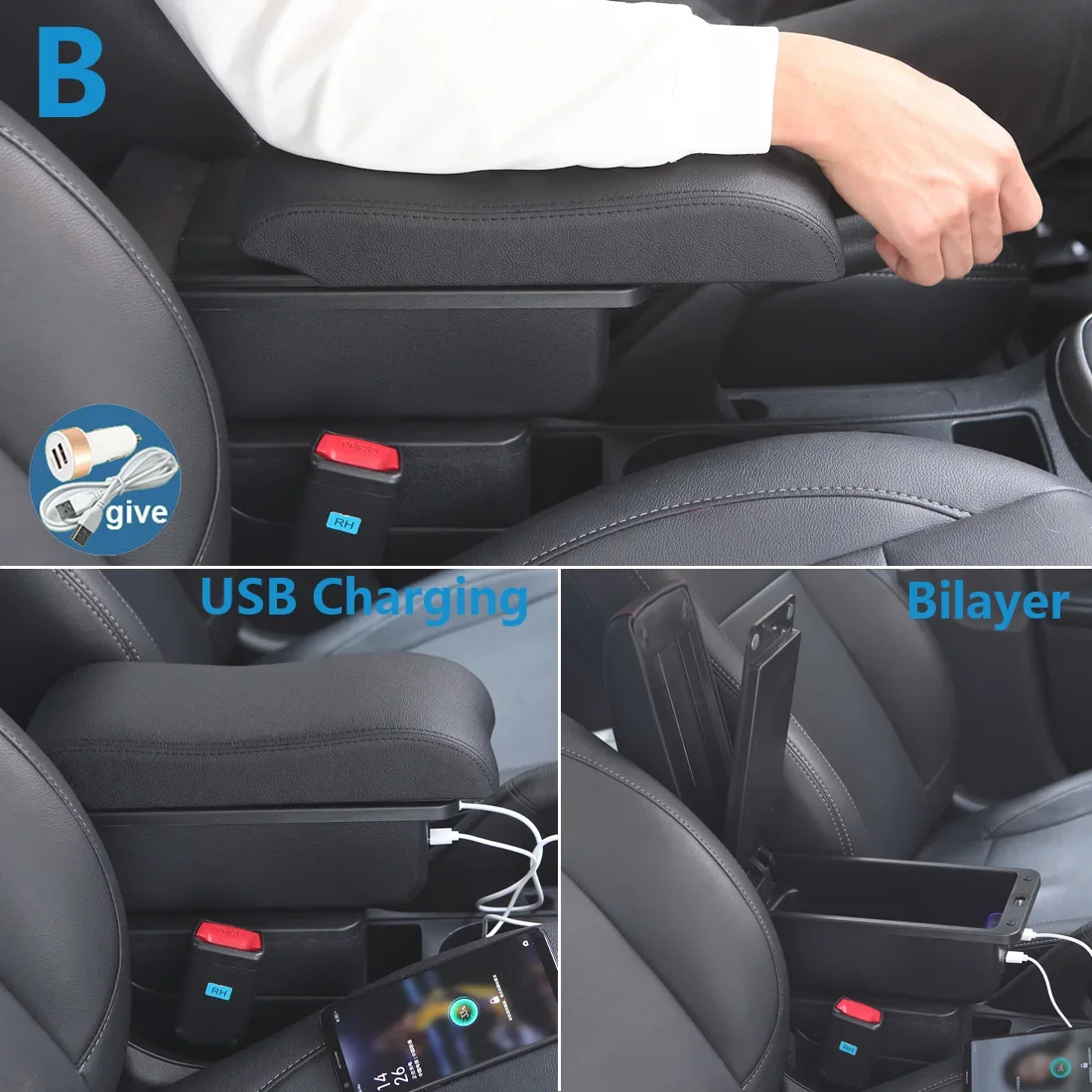 For Seat Ibiza Armrest Box For Seat Ibiza 6j Ibiza 6L Car Armrest Auto Storage Box Retrofit parts Interior Car Accessories Arm