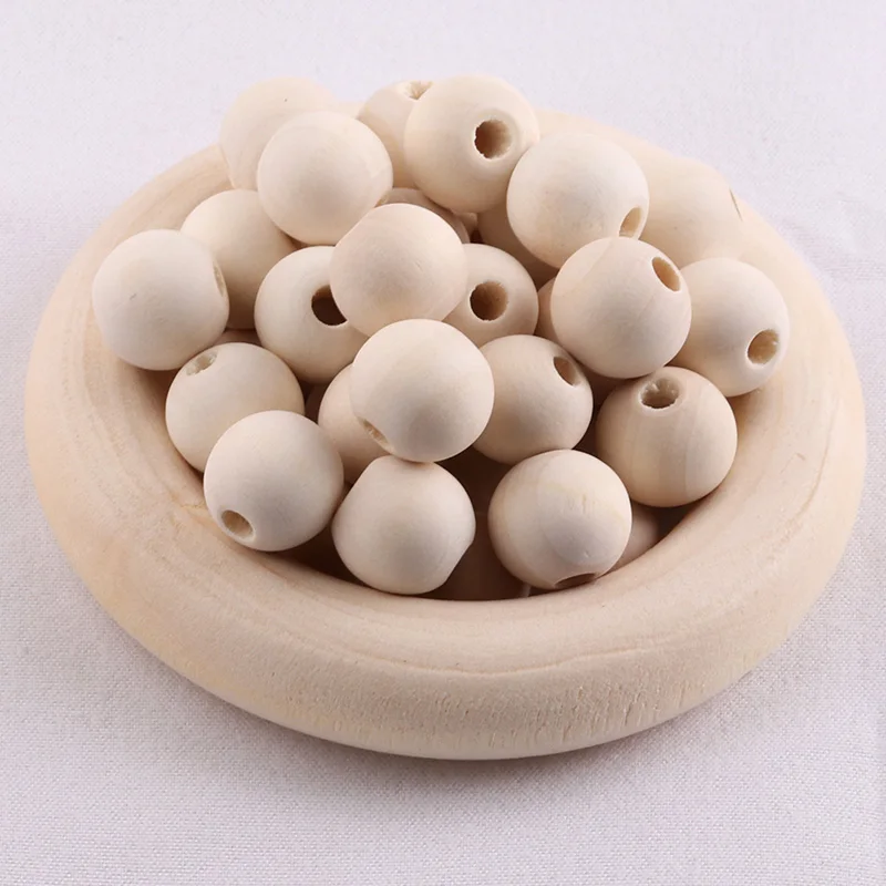 12/16/20mm Natural Wooden Beads Round Colorful Loose Spacer Beads For Jewelry Making DIY Jewelry Making Handmade Accessories