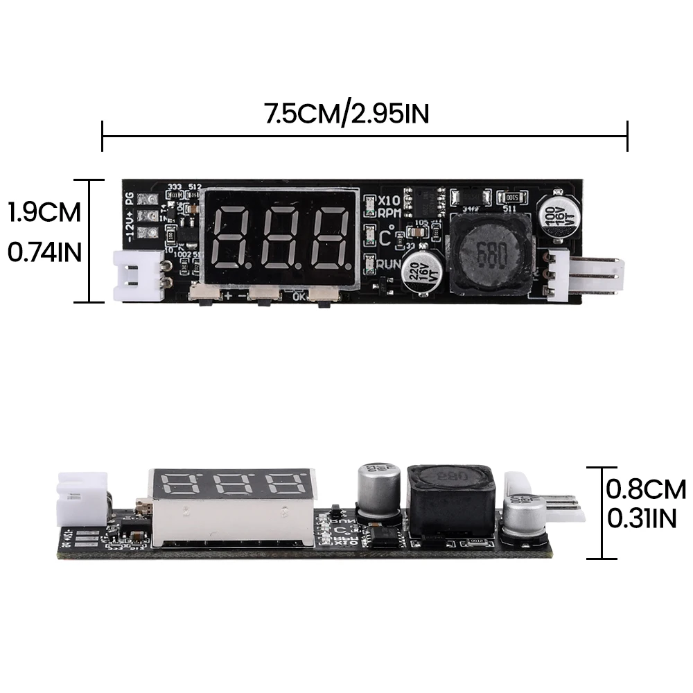 Módulo controlador de velocidad de Control de temperatura de ventilador de 2-3 cables único 12V 2A DC PWM para módulo de reducción de ruido de computadora de chasis