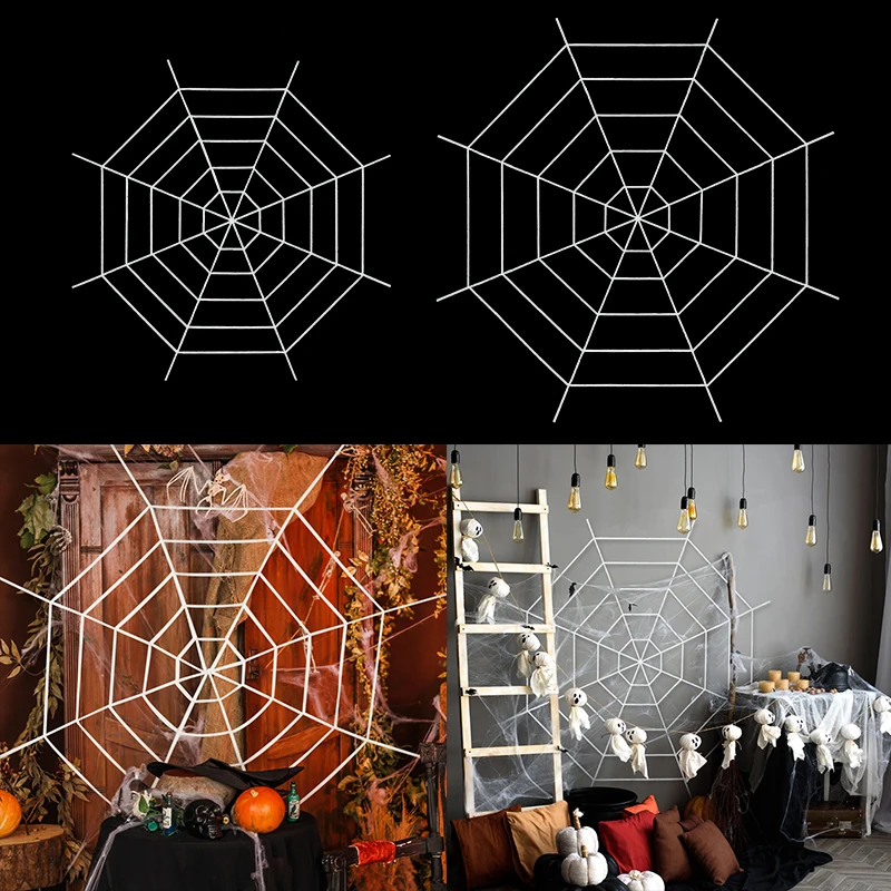 Halloween Spider Web Black White Giant Stretchy Cobweb For Haunted House Halloween Terror Party Props Decor Home Bar Decoration