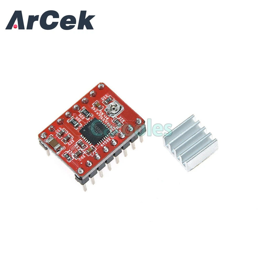 Reprap Stepper Driver A4988 Stepper Motor Driver Module with Heatsink Translator and Overcurrent Protection Drive Up to 35V