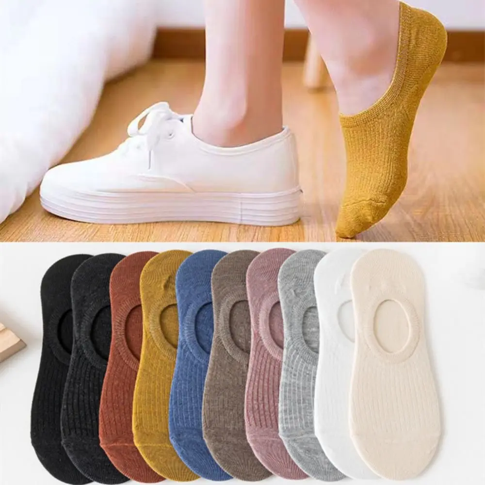 

10Pairs Casual Mesh Invisible Boat Socks Non Slip Thin Short Ankle Socks Breathable Sweat Absorbent Short Hosiery Girl