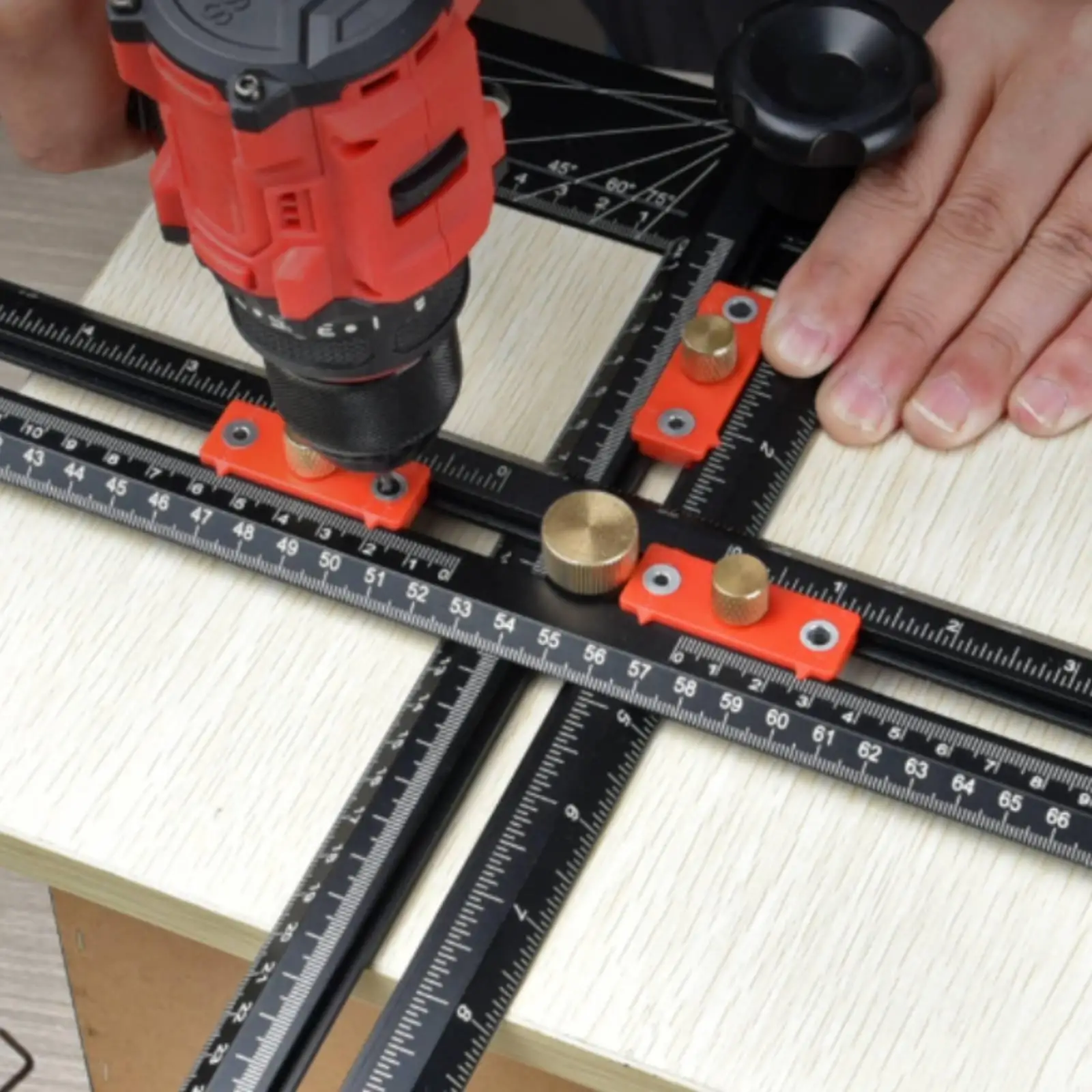 Professional Sliding T Square Ruler Aluminum Alloy with Engraved Marks for Drafting and Positioning Work