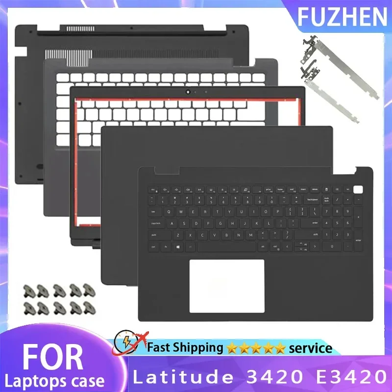 

New For Dell Latitude 3420 E3420 P144G Laptop LCD Back Cover Front Bezel Palmrest Bottom Case Hinges 03NVYX 02935X