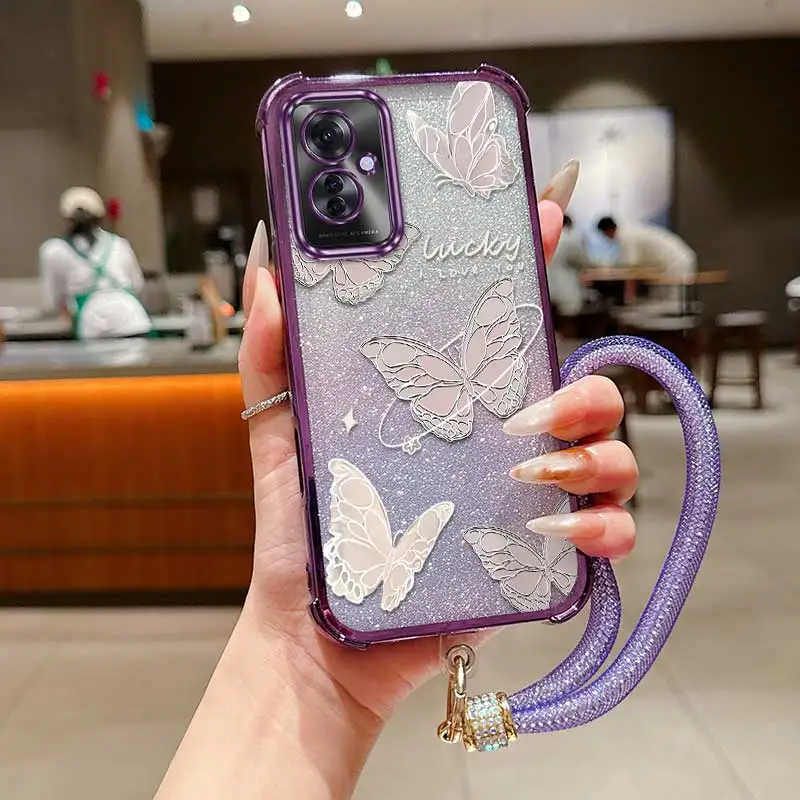 Flying Butterfly Stylish For Reno11F Case With Flexible Finish Featuring Slim For OPPO Reno 12 11 10 13 14 7 X 8 F Pro Ultra 5G