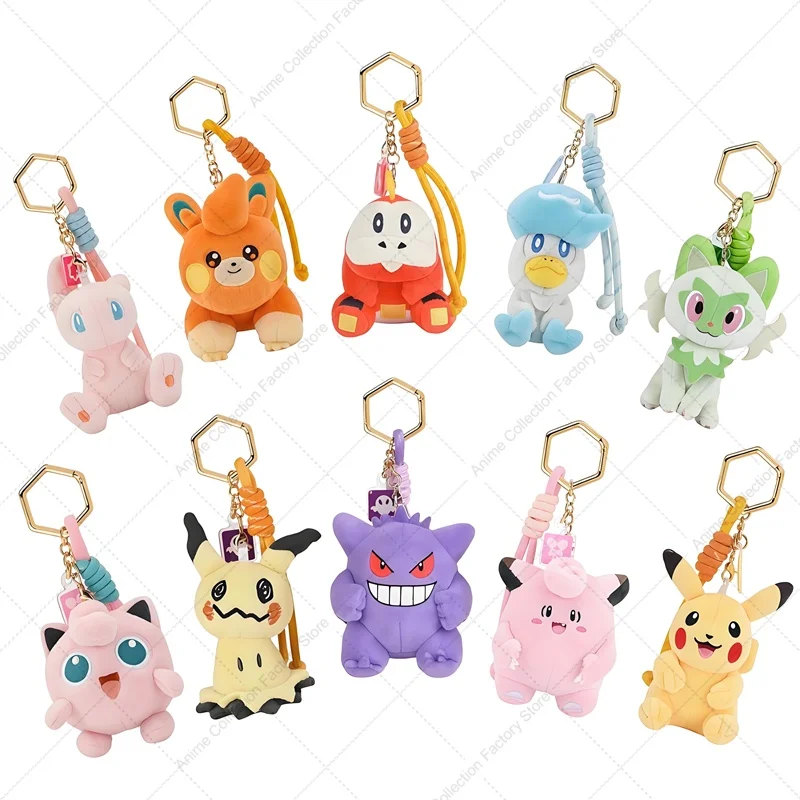 

Оригинальные плюшевые игрушки Pokemon Umbreon Mimikyu Gengar Snorlax, милые куклы Sprigatito Fuecoco Quaxly Pamo Peluche, подвески, подарки для детей