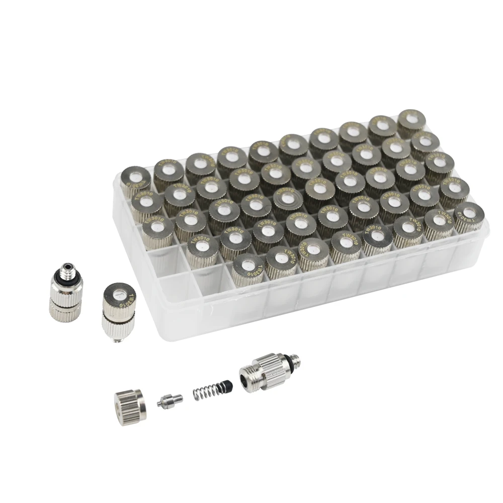 50Pcs High Pressure Mist Sprayer 3/16'' Male Thread Industry Cooling Humidification Garden Greenhouse Agriculture