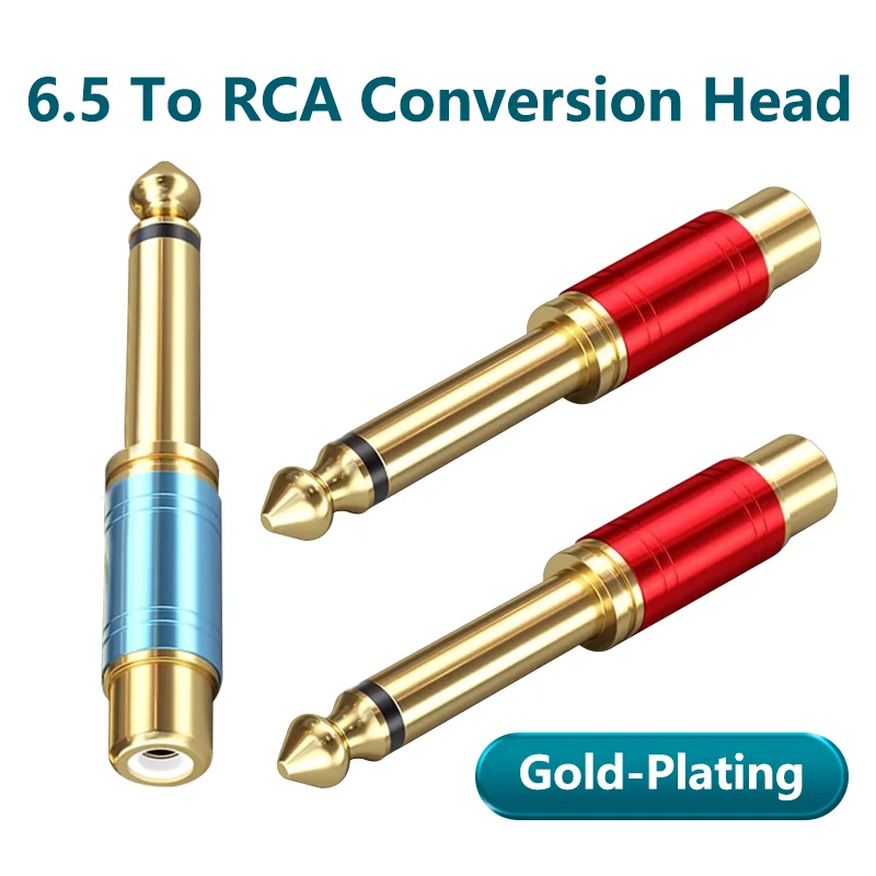 

6.35mm Male To RCA Lotus Female Stereo Consonant Jack Adapter Headphone Y Audio Transfer Head