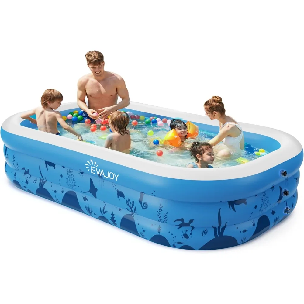 

Inflatable Swimming Pool for Kids and Adults, 119" x 72" x 20" Large Swimming Pools, Durable Thickened above Ground Kiddie Pool