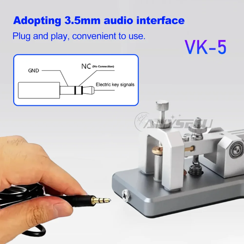 Chiave Elettrica Xiegu VK-5 per Radio ad Onde Corte, Chiave Manuale per Trasmissione Codice Morse, Base in Lega di Alluminio