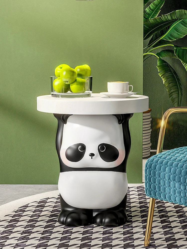 

Cute Panda Statues Coffee Tables Living Room Sofa Side Small Tea Table Storage Corner Table Sculpture Bedside Table Decoration