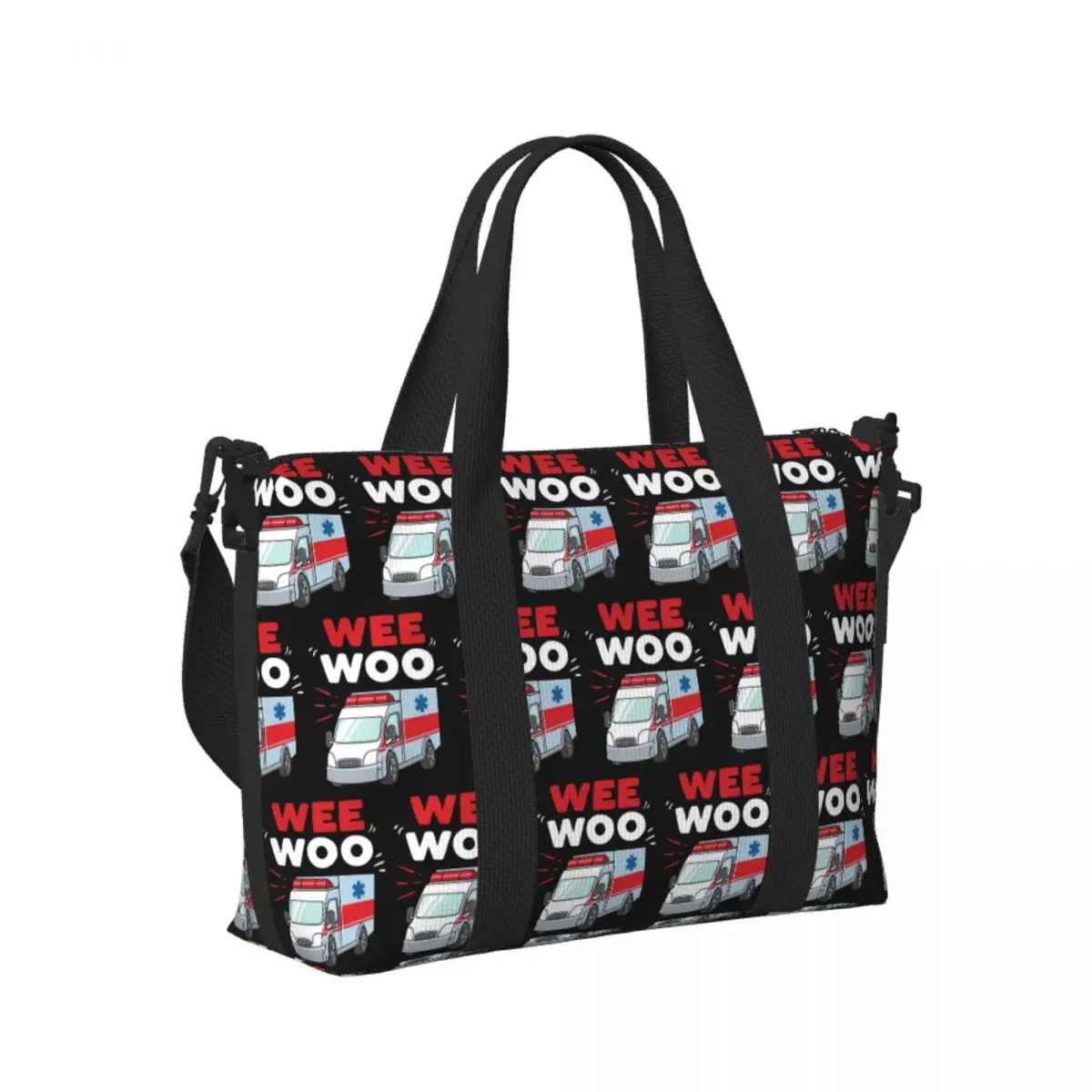 

Wee Woo Ambulance Paramedic Emergency Medic Gift Beach Travel Bag Tote Bags for Gym Yoga Women Shopping Duffle Shoulder Bag