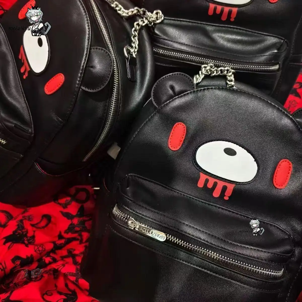 Casual Matchingand Versatileviolent Bear Cartoon Bear Backpack Double Shoulder Travel Laptop Bagfor High Waterproof Soft Bac