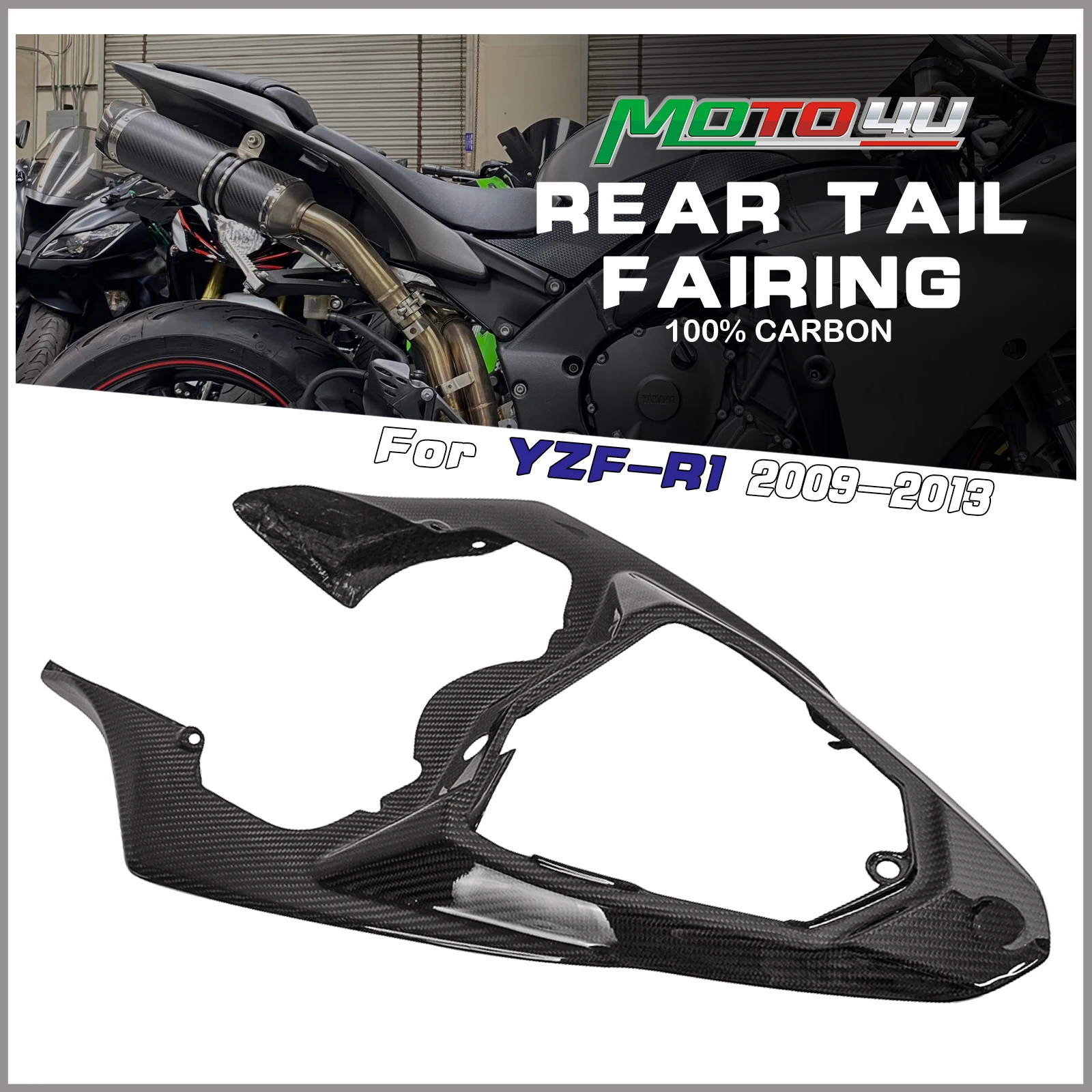 

For Yamaha YZF-R1 R1 2009 2010 2011 2012 2013 100% Carbon Fiber Tail Fairing Rear Lower Tail Bottom Tray Panel Cover