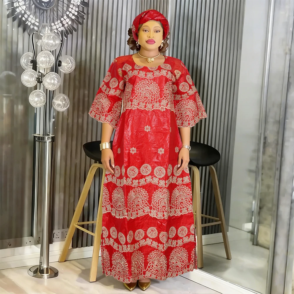 Robes africaines pour femme Robe traditionnelle Robe turque Abaya Robe brodée blanc Bazin Riche luxe élégant afrique vêtements