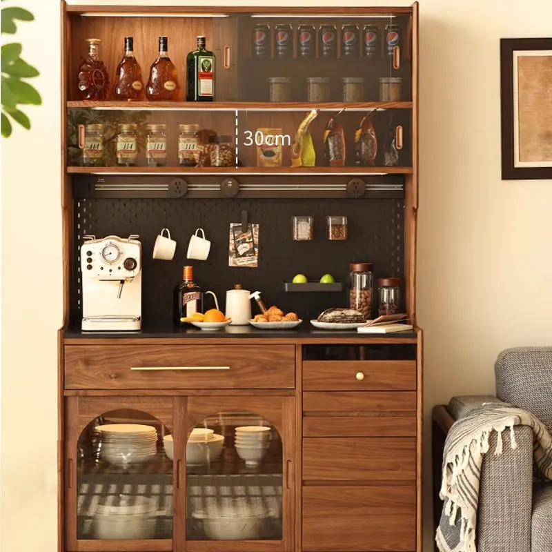 Aanpasbare Noord-Amerikaanse zwarte walnoot maaltijd zijwand geïntegreerde opslag huishoudelijke vloerkluis