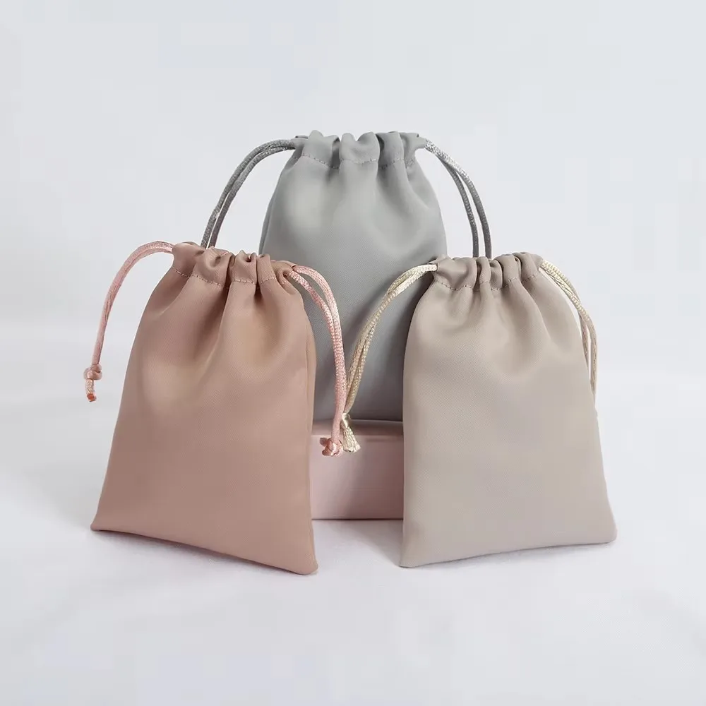 100pcs Personalized Silk Velvet Jewelry Gift Bag Satin Drawstring Earring Ring Packaging Organizer Pouch Wedding Favor Candy Bag