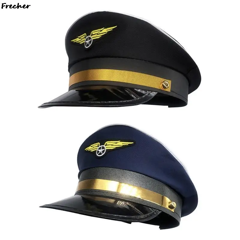 Airplane Uniform Custom Cap Police Sailors Caps Captain Flight Hat Women Men Party Costume Marine Admiral Fancy Dress Hats