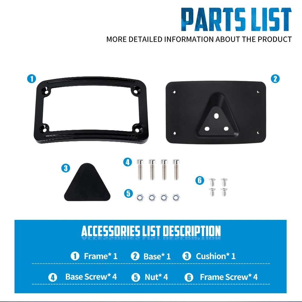 دراجة نارية لوحة ترخيص قوس منحني وضع 3 ثقوب تصاعد إطار حامل ل هارلي سوفتيل FL سبورتستر XL داينا التوائم الكبيرة #6