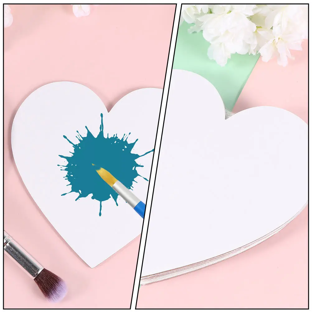 

10 Pcs Oil Painting Board Heart Mini Canvas Boards Panel Heart-shaped Artist Cotton Drawing White