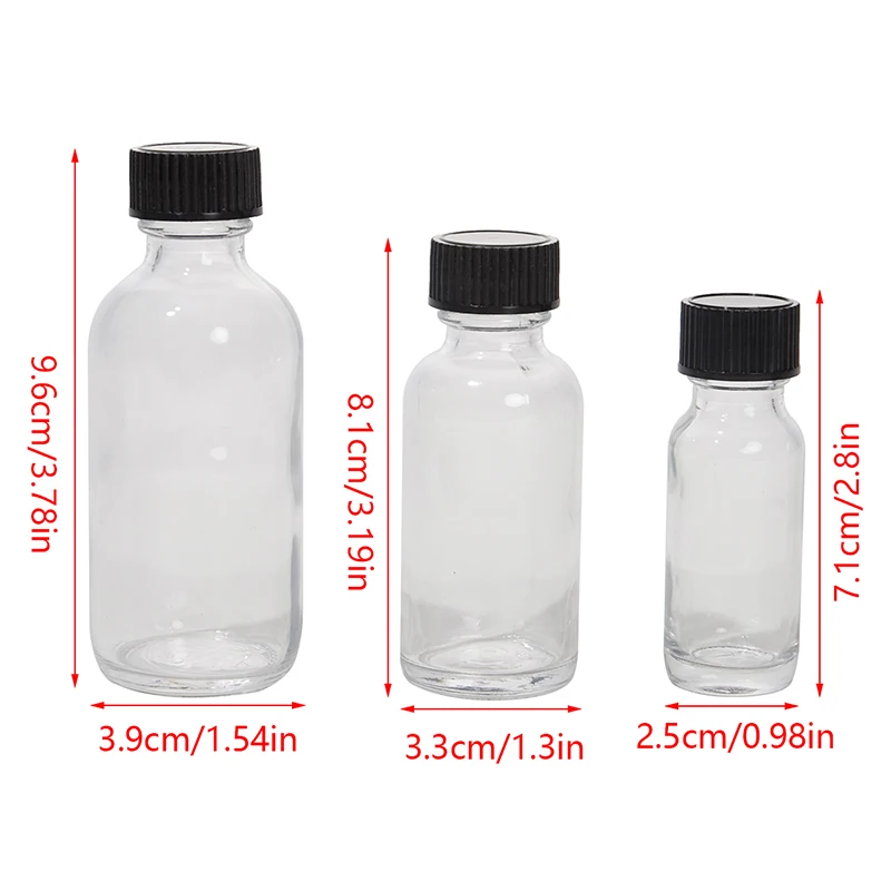 6pcs Small Clear Glass Bottles with Lids for Liquids Tiny Short Jars with Caps Mini Glass Juice Bottles for Potion, Ginger Shots