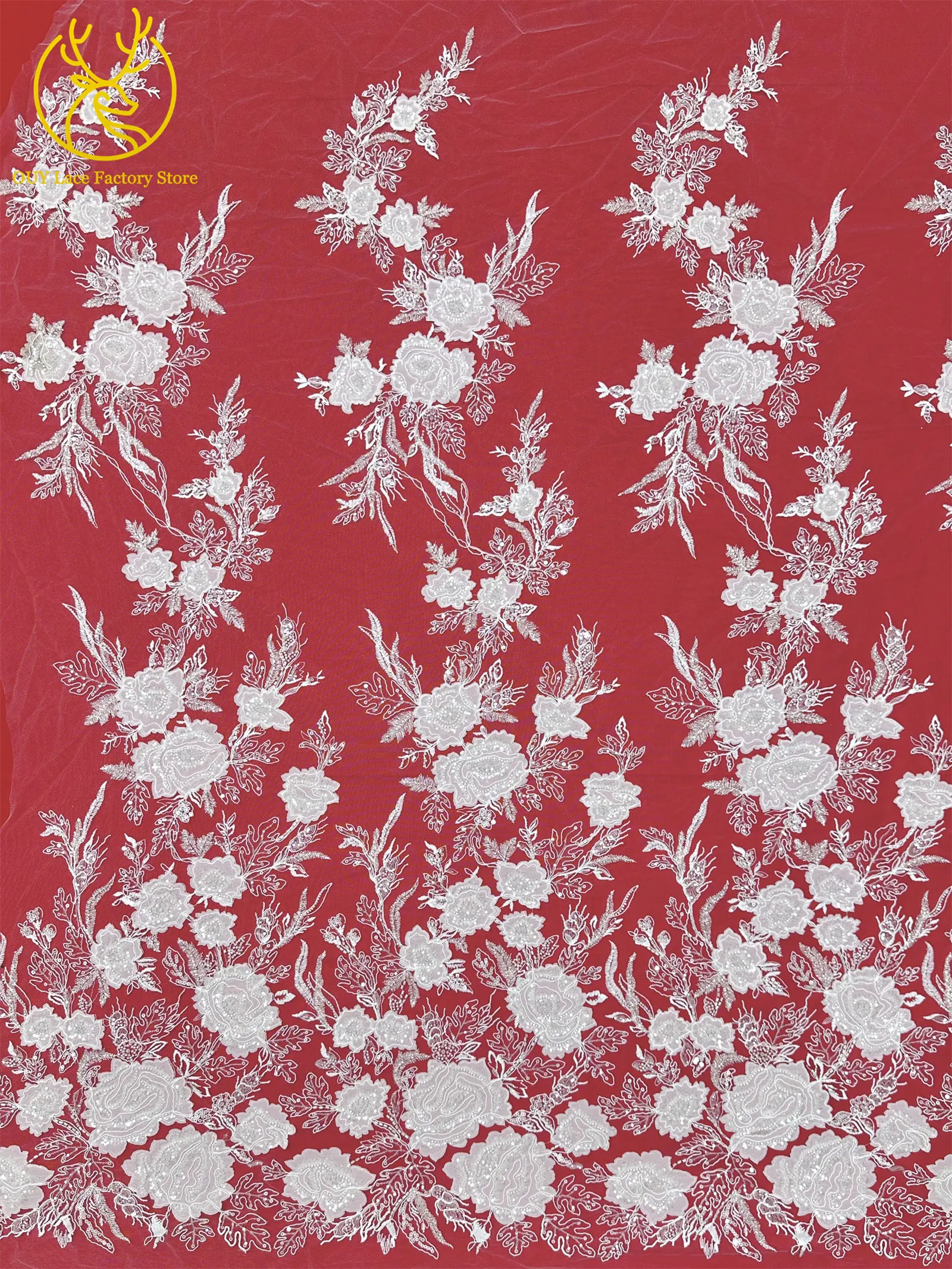Modische Elegante Französische Brautkleid-Spitze mit Stickerei und Perlen 2026 Hochwertige Nigerianische Afrikanische Pailletten-Spitze für Hochzeitskleider – Detail 12