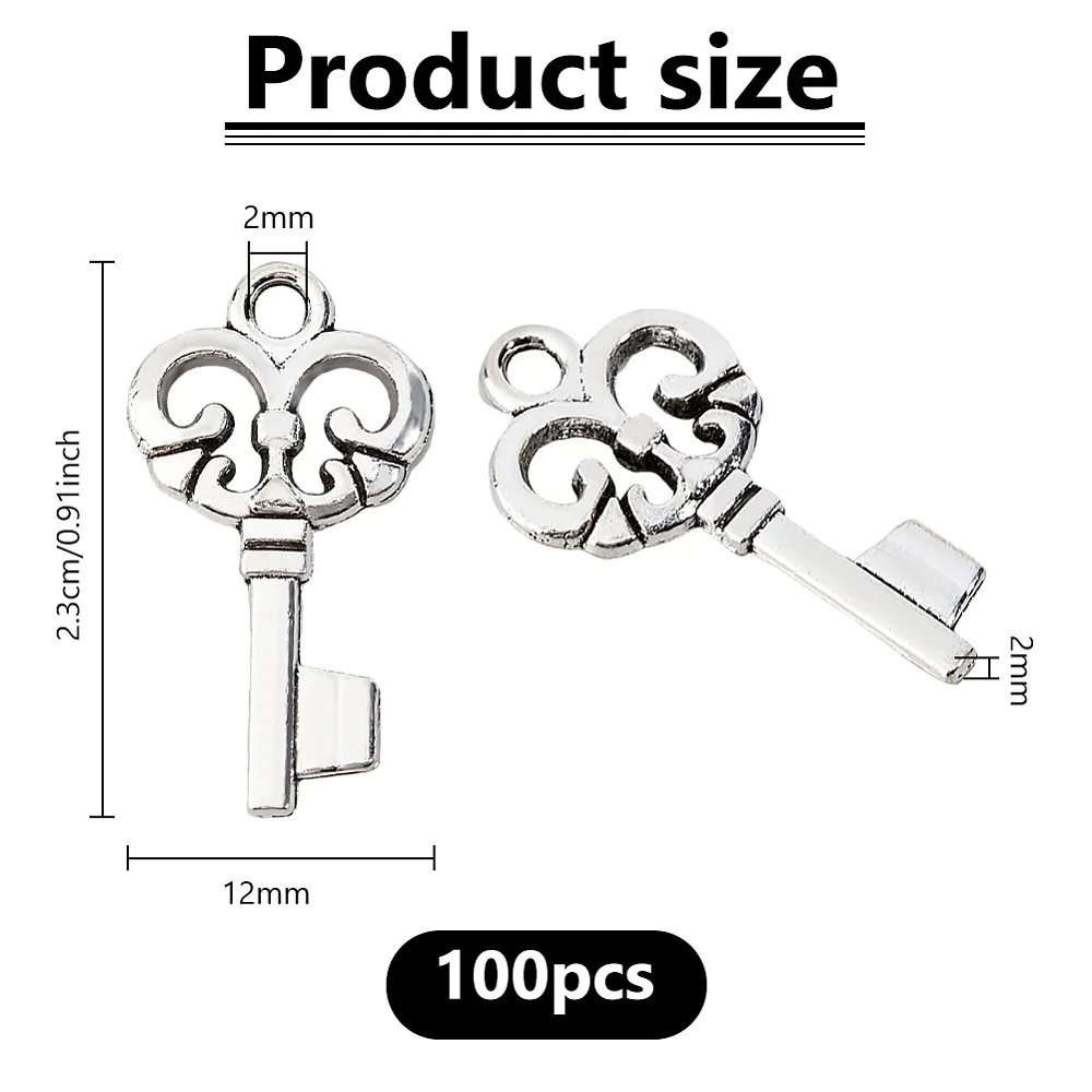 100-pecas-de-pingentes-de-liga-metalica-estilo-chave-prata-23x12x2mm-furo-2mm