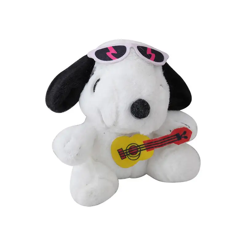 Kawaii Snoopy Plush Pendant Cartoon Guitar Snoopy Doll Plush Toy Student Backpack Pendant Children's Birthday Gift Wholesale