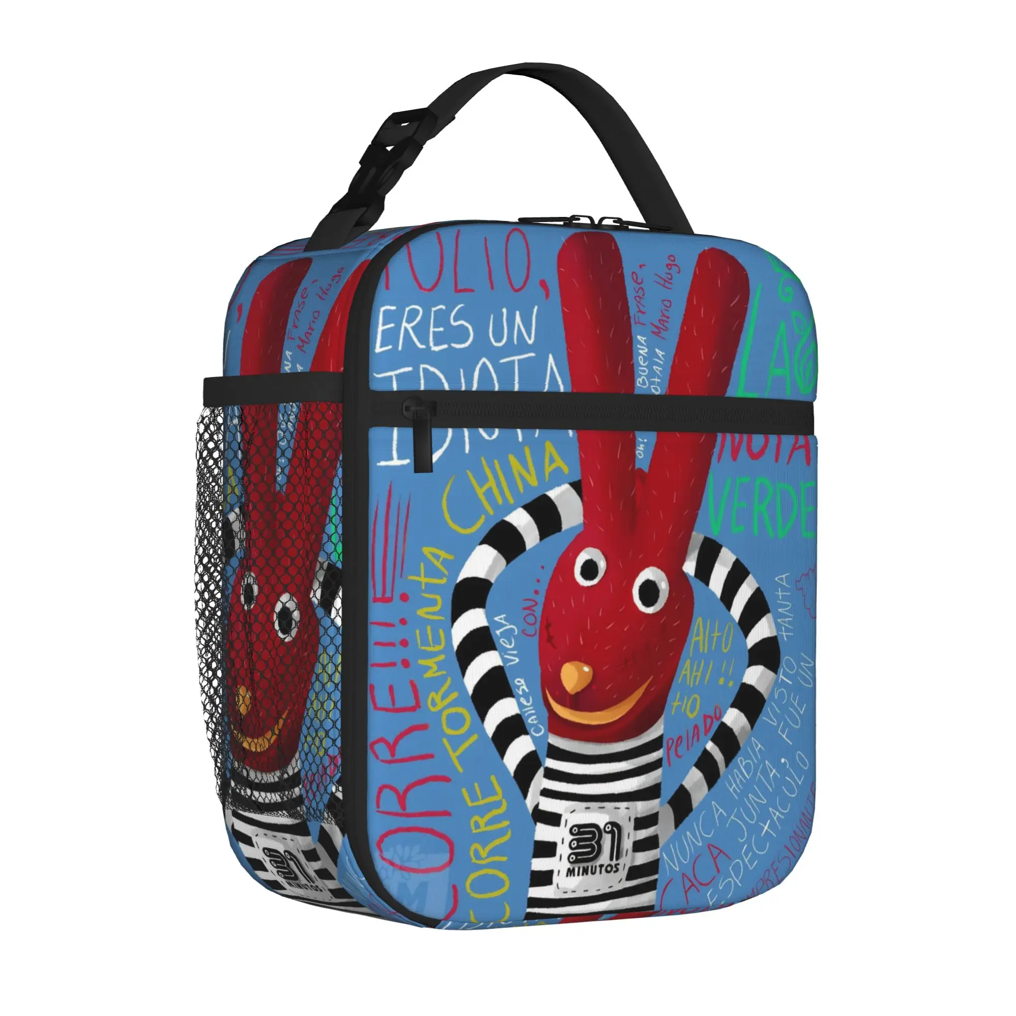Insulated Lunch Tote Bag 31 Juan Carlos Bodoque Rabbit Minutoses Y2K Cartoon Journalist Cooler Thermal Lunch Storage Box Handle