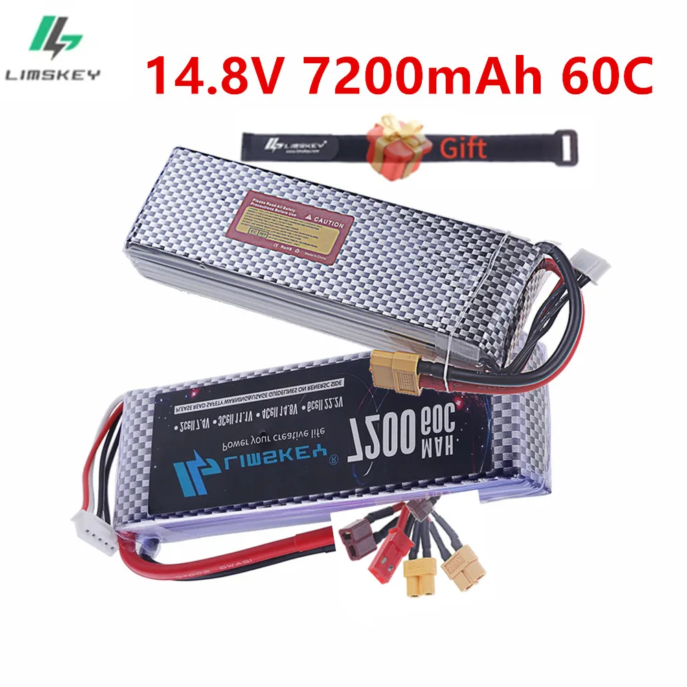14.8v Battery 4S 7200mAh LIPO Battery 60C For Drone RC FPV Helicopter Quadcopter Racing Car 4S Rechargeable Batteries XT60/XT90