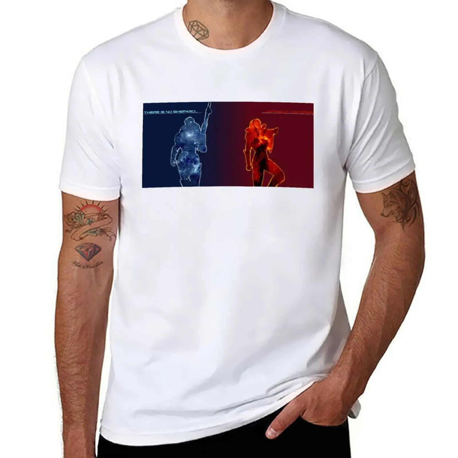 

No Shepard without Vakarian T-Shirt t shirt man casual cotton t shirts high quality T-Shirt