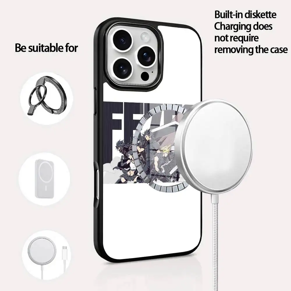 

Final Fantasy VII Phone Case For IPhone 16 15 14 13 12 11 Pro Max Plus Mini Magsafe Mirror Wireless Magnetic Cover
