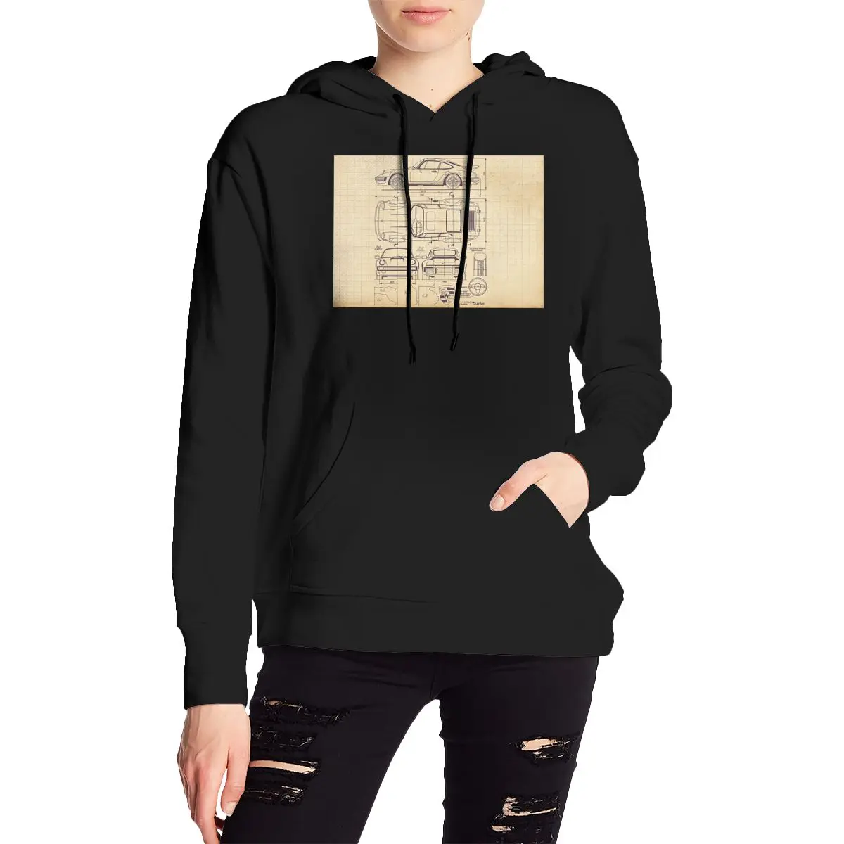 

911 930 Blueprint Hoodie Hip Hop Pullover Autumn Winter Men Women Couple Sweatshirt Long Sleeve Tops