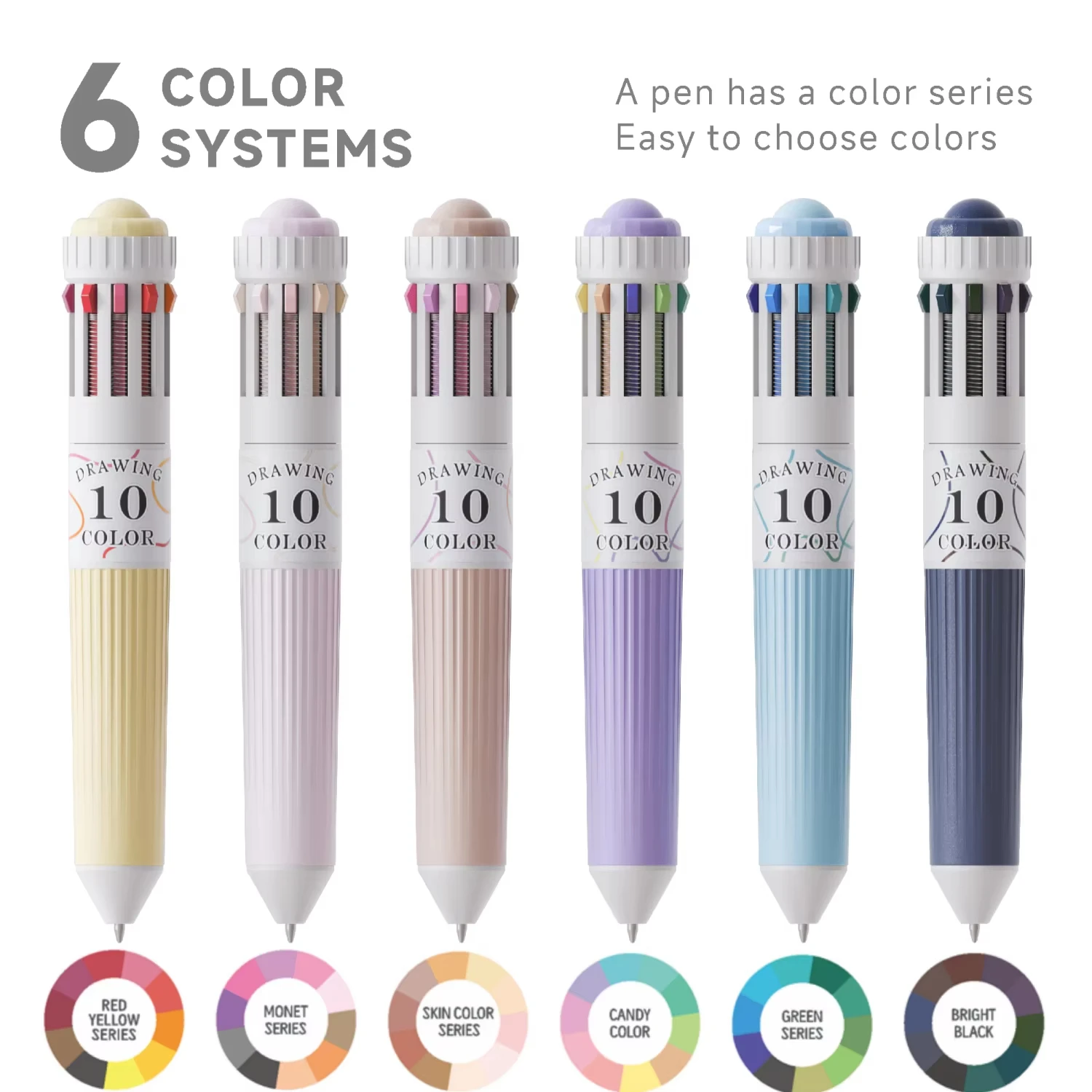 

Multicolor Retractable Ballpoint Pens, Fine Point, Smooth Writing Pens, 10 in 1 Colored, 0.8mm, 3/6 Pack, 28 Colors/ 60 Colors