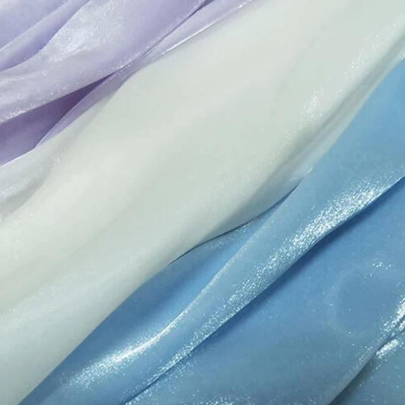 Színes tömör színe organza Ablakszövet Fonál Közeg organza ruhát Ing esküvői ruhát DIY Összevarrás színpadon dekor Tüll Ablakszövet 1x1.5m