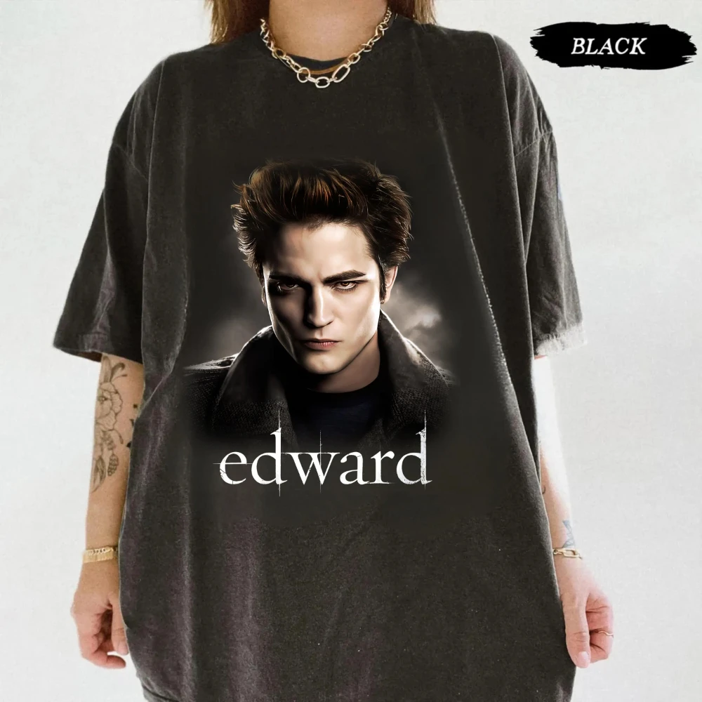 Endaya Wearing Edward T-Shirt Team Edward Movie Fan Graphic Top Women's T-shirts for Summer