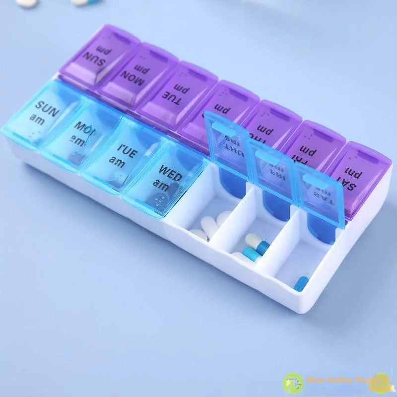 

Portable Large Capacity Seven-Day Medicine Box Convenient Storage Pill Box for Elderly People Travel Organizer Box