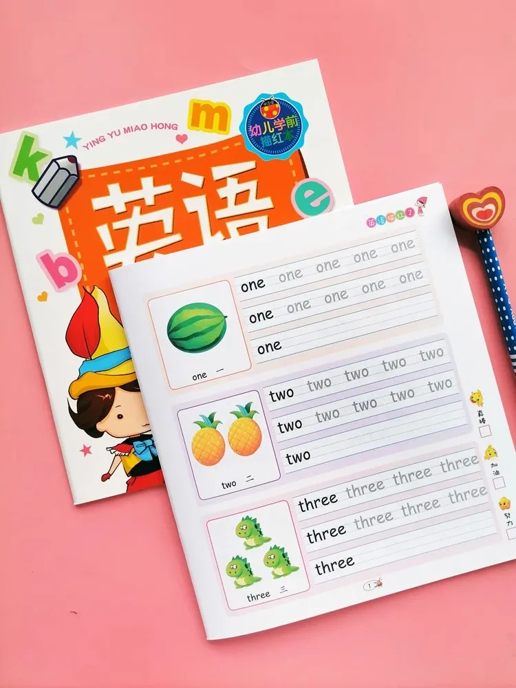 2 Books/set English Tracing Books - ABC Writing Practice Workbooks - Handwriting Exercises - Learn to Write Alphabet