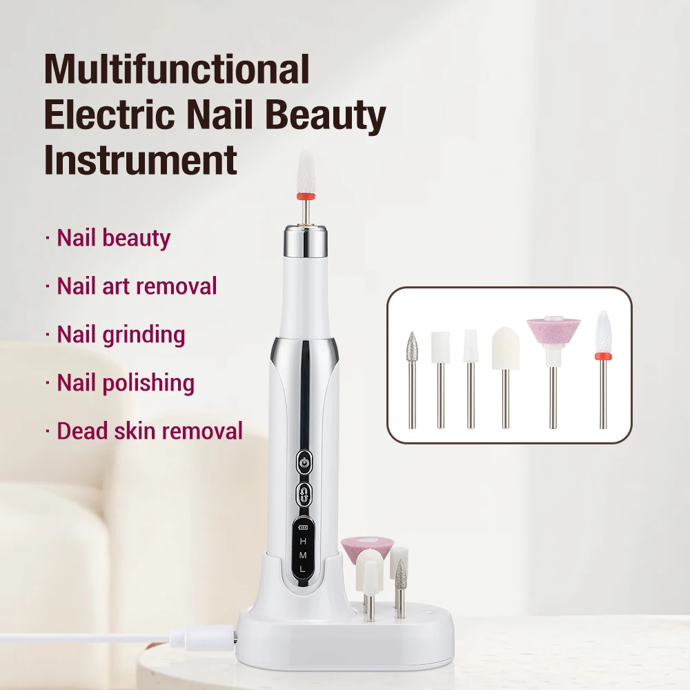 Electric Nail Polisher Grinder Nail Drill Machine For Manicure Pedicure Dead Skin Removal Polishing Grinding With Base