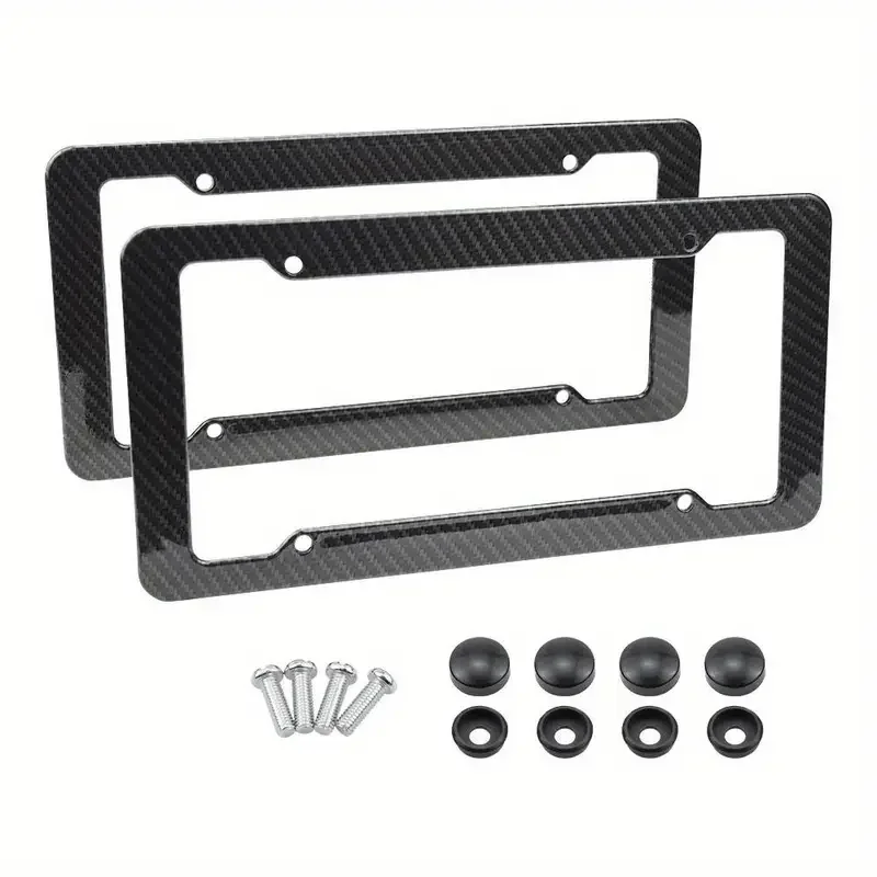 

Universal License Plate Frame Carbon Pattern Plastic License Plate Frame Bracket With Standard Screw Kits License Plate Frame