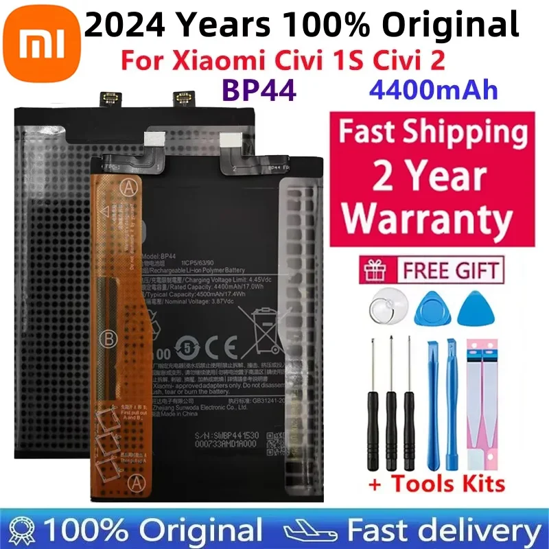 

2024 Years 100% Original New High Quality Battery BP44 For Xiaomi Civi / Civi 1S Replacement Phone Battery Batteries Bateria